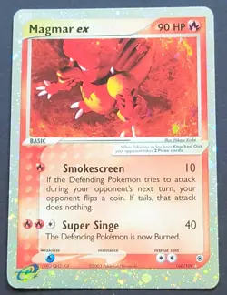 Magmar EX 100/109 Pokemon TCG Ruby and Sapphire Set Card 2003 Holo Ultra Rare - Image 1
