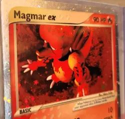 Magmar EX 100/109 Pokemon TCG Ruby and Sapphire Set Card 2003 Holo Ultra Rare - Image 2