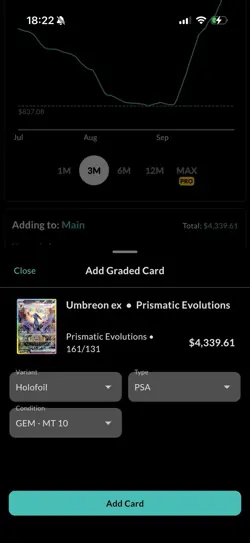 Umbreon EX Prismatic Evolutions Holo Special Illustration Card 161/131 Sir psa10 - Image 3