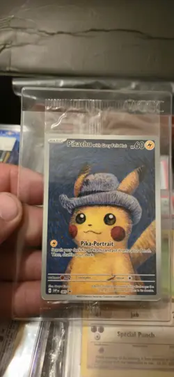 Pokemon x Van Gogh: Pikachu with Grey Felt Hat 085 Promo Card - Factory Sealed - Image 1