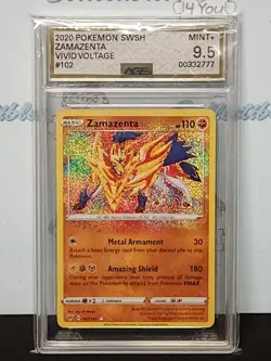 Pokemon 2020 Swsh Vivid Voltage AGS Mint 9.5 Zamazenta #102 Holo Trading Card - Image 1