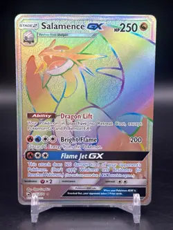Salamence GX Dragon Majesty 73/70 Pokemon Holo TCG Card Rainbow Secret Rare NM - Image 1