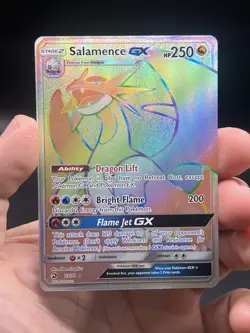 Salamence GX Dragon Majesty 73/70 Pokemon Holo TCG Card Rainbow Secret Rare NM - Image 3