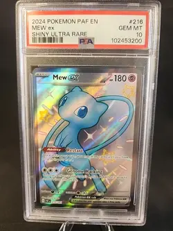 Pokemon Mew EX Shiny Full Art TCG Card 216/091 Paldean Fates PSA 10 - Image 1