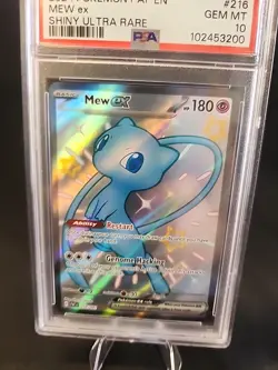 Pokemon Mew EX Shiny Full Art TCG Card 216/091 Paldean Fates PSA 10 - Image 4