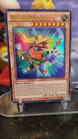 BLOCK DRAGON 1st Edition YU-GI-OH Holo Foil Trading Card MP17-EN085 - Image 1