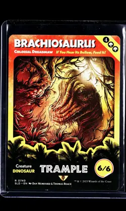 2023 MTG Magic The Gathering SLD Secret Lair Poster Borderless 740 Brachiosaurus - Image 1