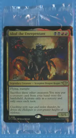 MTG: PreRelease Promo: Outlaws of Thunder Junction: Akul the Unrepentant: FOIL - Image 1