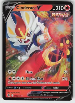Cinderace V (44) Ultra Rare SWSH08: Fusion Strike 044/264 Pokemon - Image 1