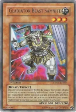 Yugioh! MP Gladiator Beast Samnite - CRMS-EN027 - Rare - 1st Edition Moderately - Image 1