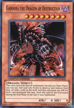 Yugioh! MP Gandora the Dragon of Destruction - CT07-EN020 - Super Rare - Limited - Image 1
