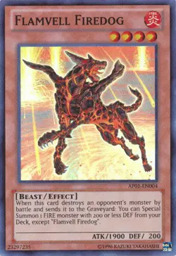 Yugioh! MP Flamvell Firedog - AP01-EN004 - Super Rare - Unlimited Edition Modera - Image 1