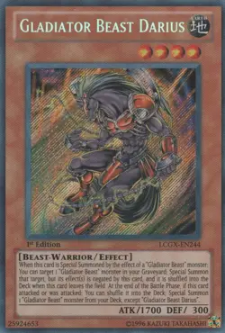 Yugioh! MP Gladiator Beast Darius - LCGX-EN244 - Secret Rare - Unlimited Edition - Image 1