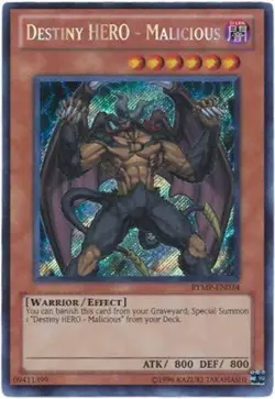 Yugioh! MP Destiny HERO - Malicious - RYMP-EN034 - Secret Rare - Unlimited Editi - Image 1