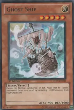 Yugioh! MP Ghost Ship - GENF-EN035 - Rare - Unlimited Edition Moderately Played, - Image 1