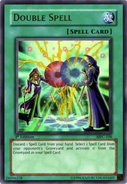 Yugioh! MP Double Spell - MFC-106 - Ultra Rare - 1st Edition Moderately Played, - Image 1