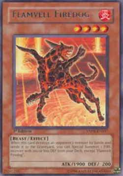 Yugioh! MP Flamvell Firedog - ANPR-EN037 - Rare - 1st Edition Moderately Played, - Image 1