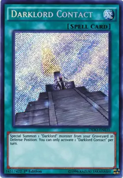 Yugioh! MP Darklord Contact - DESO-EN035 - Secret Rare - 1st Edition Moderately - Image 1