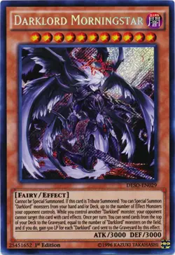 Yugioh! MP Darklord Morningstar - DESO-EN029 - Secret Rare - 1st Edition Moderat - Image 1