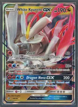 Pokemon Cards - White Kyurem GX 48/70 - Dragon Majesty - eBay Live 10th Oct 8pm - Image 1