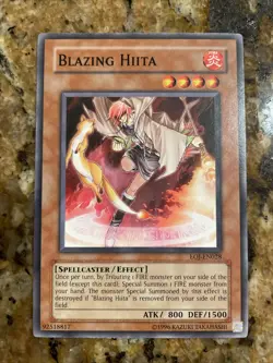 Yugioh Blazing Hiita EOJ-EN028 Common 1st Edition LP-NM TCG Card - Image 1