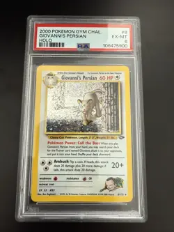 2000 Pokemon Gym Challenge Giovanni's Persian Holo PSA 6 Rare #8/132 Card 8 - Image 1