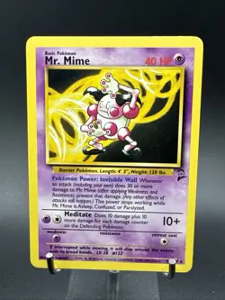 Pokemon TCG Mr. Mime Base Set 2 Card 27/130 Regular Vintage Card - Image 2