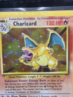 Pokemon TCG Charizard Base Set Holo Unlimited Rare Card 4/130 LP-NM Condition - Image 1