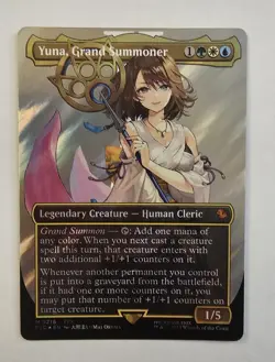 Yuna, Grand Summoner M 0216 Borderless SURGE Foil Commander Final Fantasy MtG - Image 1