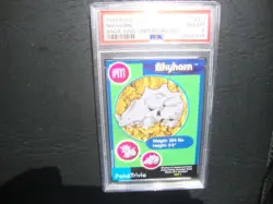 1999 Burger King Pokemon rhyhorn UnPerforated card # 111 Psa 8 Nm/Mint - Image 1