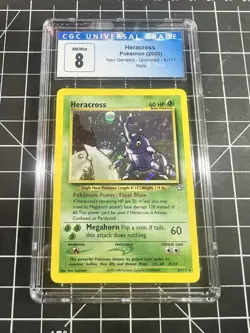 Pokemon Heracross Neo Genesis Set 2000 #6 Holo Rare CGC 8 NM/ Mint - Image 1