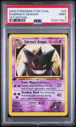 2000 POKEMON GYM CHALLENGE 1ST ED #29 SABRINA'S GENGAR PSA 9 - Image 1
