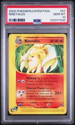 2002 POKEMON EXPEDITION #57 NINETALES PSA 10 - Image 1