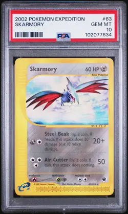 2002 POKEMON EXPEDITION #63 SKARMORY PSA 10 - Image 1