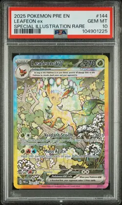 2025 POKEMON PRE EN-PRISMATIC EVOLUTIONS #144 LEAFEON EX PSA 10 - Image 1