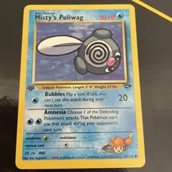 POKEMON 1ST EDITION GYM CHALLENGE COMMON MISTYS POLIWAG 89/132 NM - Image 1