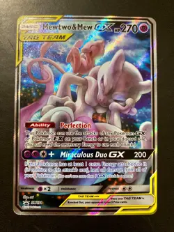 Mewtwo & Mew GX Sun and Moon Pokemon Promo SM191 Sm Holo - Image 1