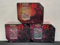 Pokemon TCG Scarlet & Violet Destined Rivals Team Rocket Tin Set of 3 - Image 1