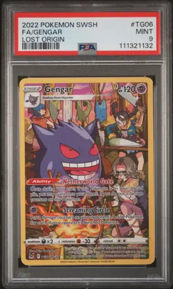 2022 POKEMON SWORD & SHIELD LOST ORIGIN #TG06 FULL ART/GENGAR PSA 9 - Image 1