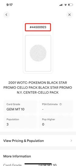 PSA 10 Gem Mint Pokemon Center NY Black Star Prom Sealed Pokemon Cello Pack - Image 2