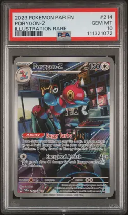 2023 POKEMON PAR EN-PARADOX RIFT ILLUSTRATION RARE #214 PORYGON-Z PSA 10 - Image 1