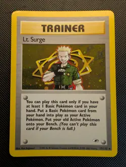 Pokemon TCG Lt. Surge Gym Heroes 17/132 Holo Rare Nm - Image 1