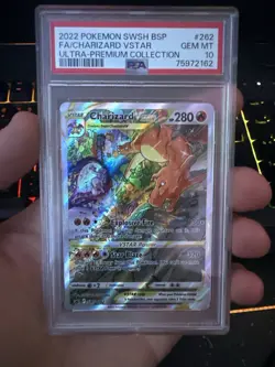 Pokemon TCG Charizard VSTAR SWSH262 Holo Black Star Promo Card PSA 10 - Image 1