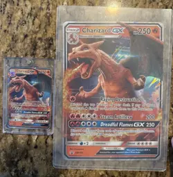 Pokemon TCG Charizard GX SM195 Regular + Jumbo Size Card - Never Played Mint - Image 1