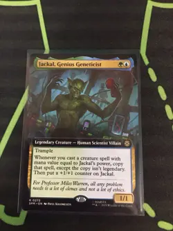 MTG Magic The Gathering Jackal, Genius Geneticist SPM Rare Ext Art Simic - Image 1