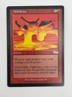 MTG Urza's Saga Meltdown Uncommon Sorcery Card LP/NM Condition - Image 1