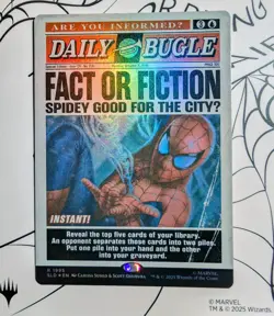 Fact or Fiction | Daily Bugle Secret Lair SLD 🌈 Foil MTG Marvel Spider-Man |NM+ - Image 1