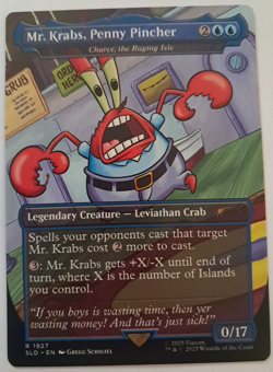 Mr. Krabs, Penny Pincher NM/M Spongebob Secret Lair MTG Magic the Gathering - Image 1