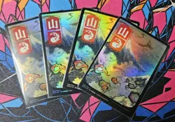 4x Mountain x4 NM Foil MTG 299 Kamigawa Neon Dynasty Unplayed Magic Gathering - Image 1