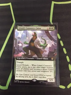 MTG Magic The Gathering Lizard, Connors’s Curse SPM Rare Ext Art Spider-Man - Image 1